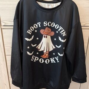 SHEIN Black 'Boot Scootin' Spooky' Long Sleeve Tee